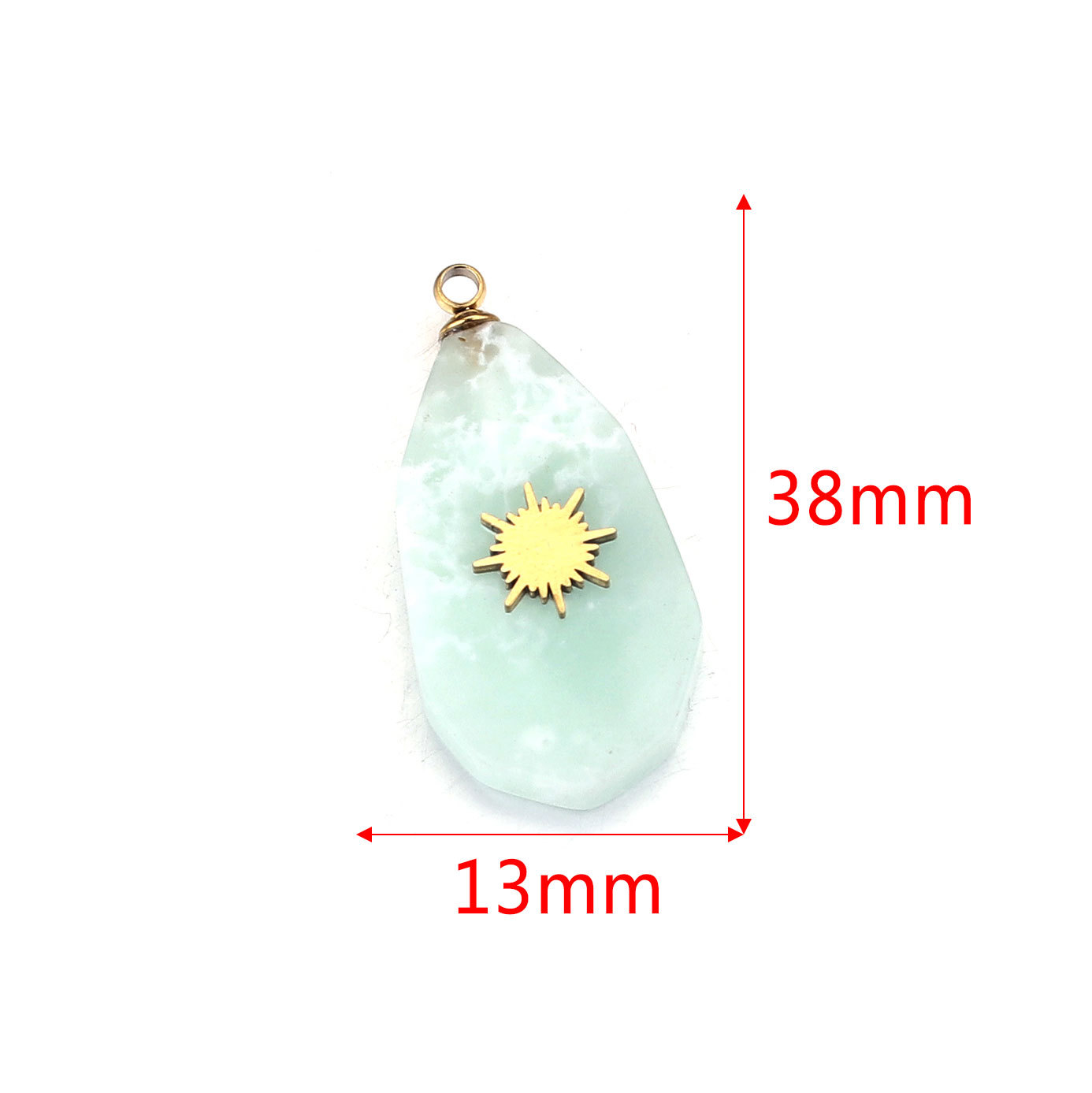 Europa y América Piedra Natural Rosa cristal turquesa Acero inoxidable titanio acero cuadrado pequeño colgante DIY joyería collar Accesorios