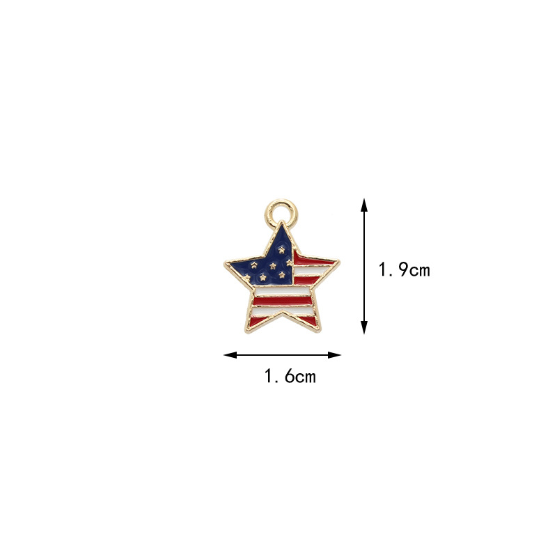 10 PCS/Package 1.7*1.7CM Alloy American Flag Butterfly Pendant display picture 6