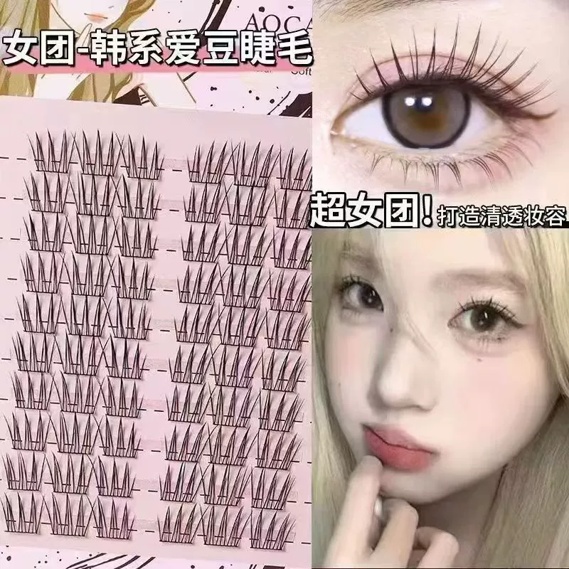 Lower Eyelashes small-flame style, single-cluster transparent stem, multi-style 10-row options