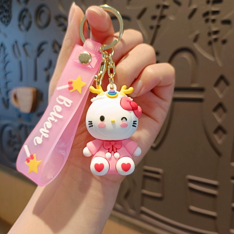 Sanrio, cartoon cute keychain, doll, school bag, pendant, car keys, Birthday gift