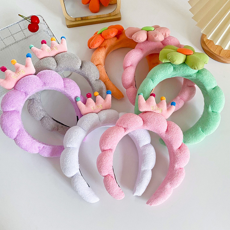 Corona diadema hecho a mano hembra Corea del Sur lindo Flor Alta cráneo superior cara lavado diadema aumento esponja giro accesorios para el pelo