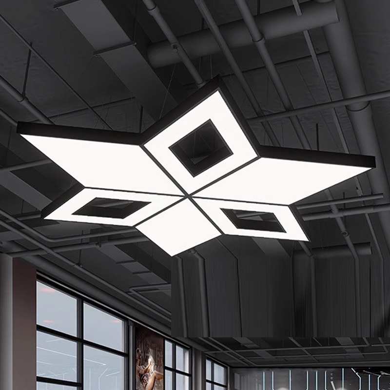 led centro comercial supermercado candelabros gimnasio industrial estilo de viento lámpara de café en línea sala de baile de deportes electrónicos oficina lámparas personalizadas