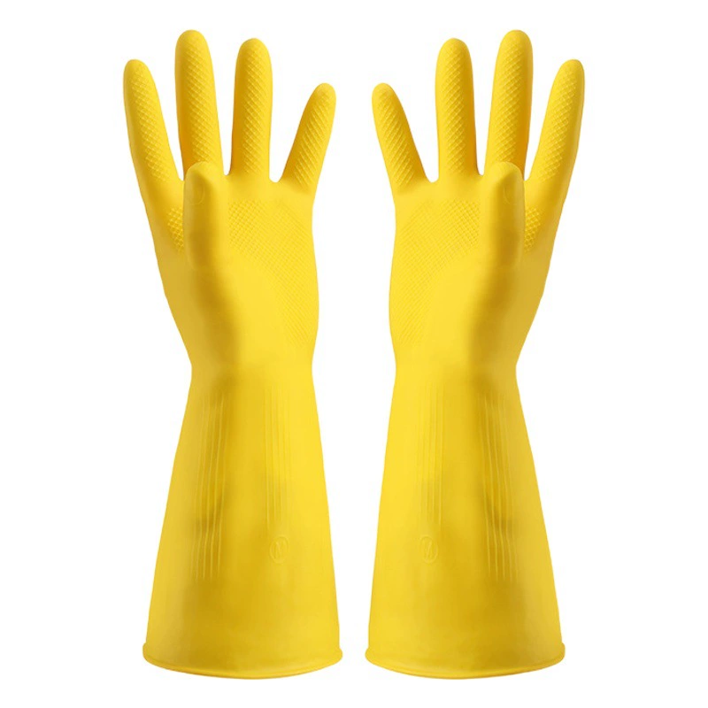Mimiao Перчатки для мытья чаши из говяжьего сухожилия Резиновые латексные перчатки Рабочая Прачечная Водонепроницаемая резиновая защита от ожогов Домашняя кухня Охрана труда