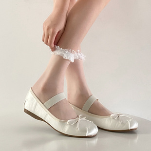 Japanese JK Lolita White Socks Spring and Summer Thin Meat Pile Socks Lace Black Socks for Women