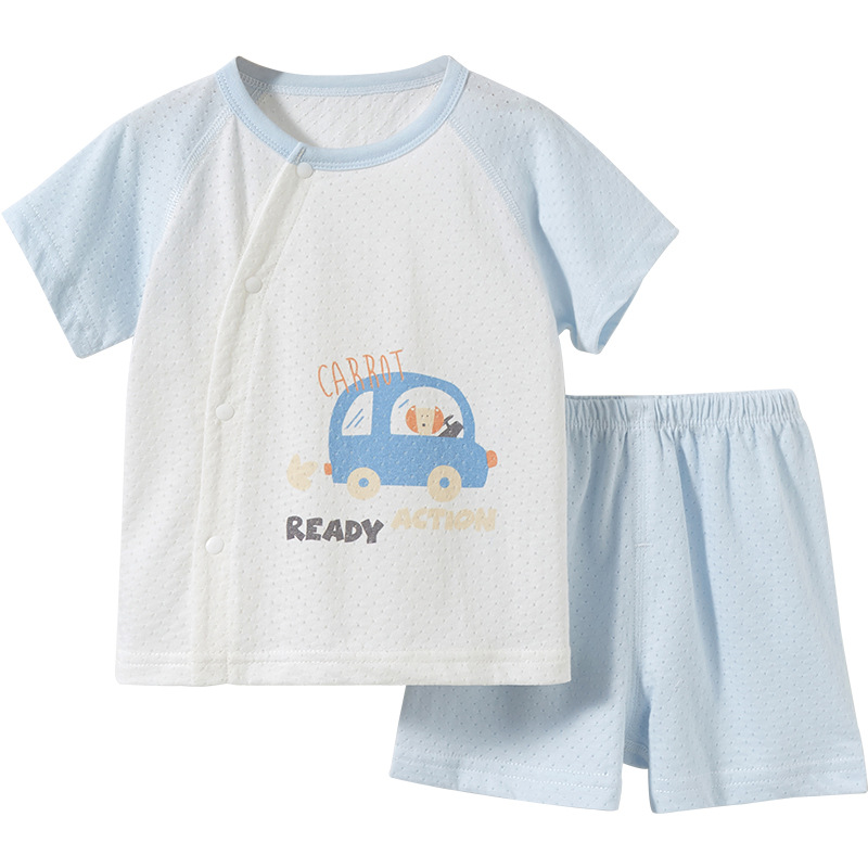 Trajes de bebé de verano para niños de mangas cortas delgadas ropa transpirable para niños niñas pijamas de verano para bebés