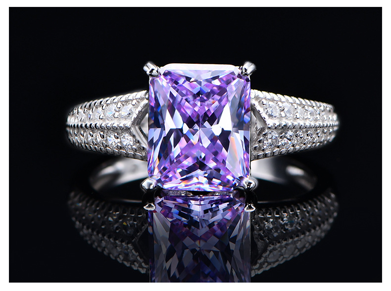 Fashion Geometric Sterling Silver Plating Zircon Rings 1 Piece