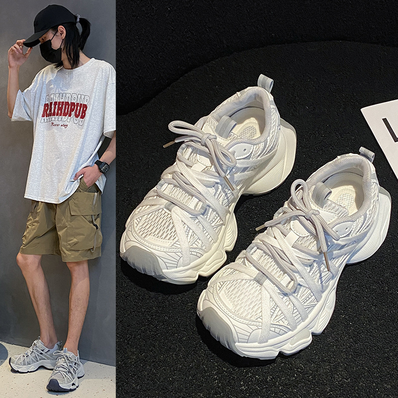 Dad Shoes for Women 2025 Spring and Summer New Style Strappy Thick-Soled Shoes for Women, Versatile, Breathable and Foot-Showing Small Women's Sports Shoes