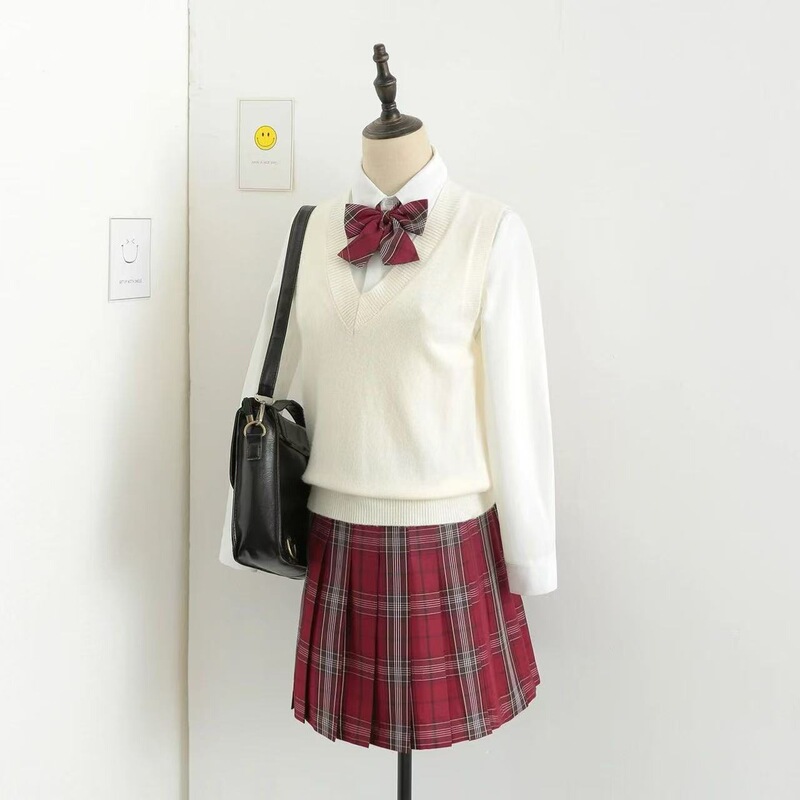 JK 制服セーターカーディガン卸売ベーシックジャケット女性の秋と冬のカレッジスタイルニットセータージャケット V ネック|undefined