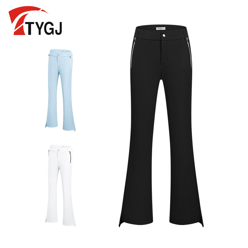 Korean-Style Summer Women's Golf Thin Long Pants, Slim-Fit Flared Pants, Cool Sports Golf Pants