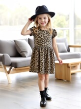 F 11297 Girls Leopard Print Dress Ůͯ��������ȹ �羳ŷ����