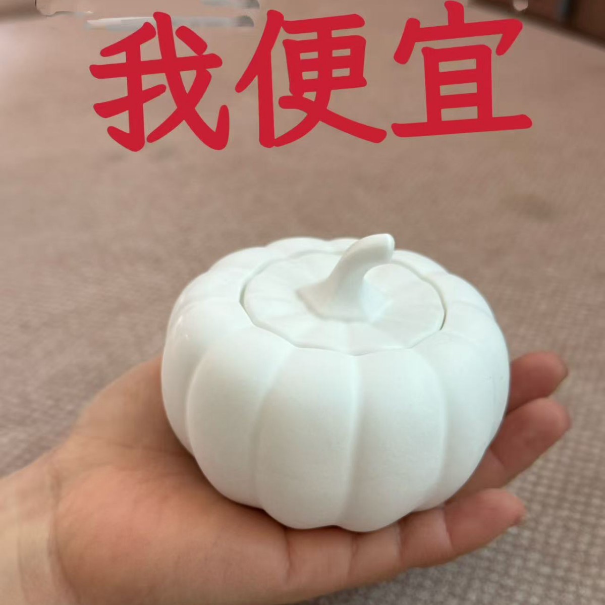Frasco de Almacenamiento de Calabaza de Yeso en Blanco DIY para Pintar
