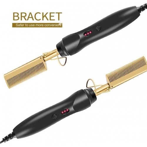 Cross-border electric hot copper comb, electric straight hair comb multi-function curling iron, two-in-one home straightening and curling device