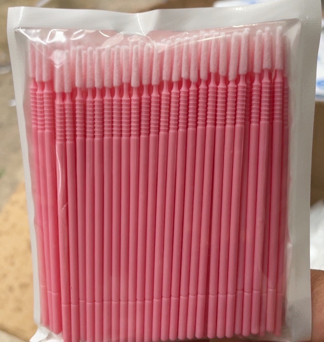 Bags with pink pink pink pink cotton swabs (100 in one bag)