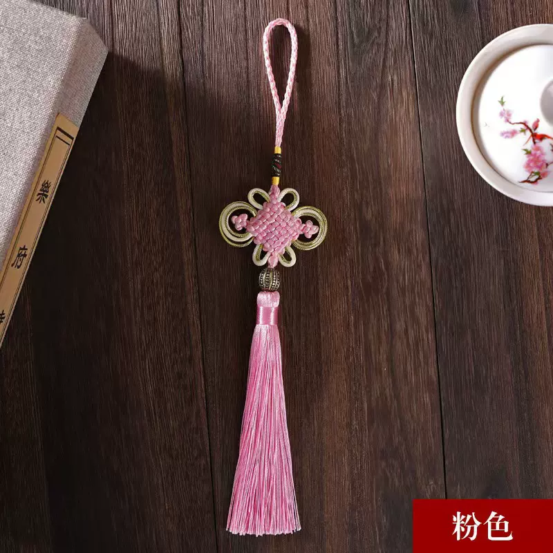 中国结流苏穿珠成品8盘金边中国结富贵结服装挂件吊坠厂家批发