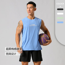 夏季宽肩篮球运动服款透气速干衣健身跑步宽松大码圆领背心男