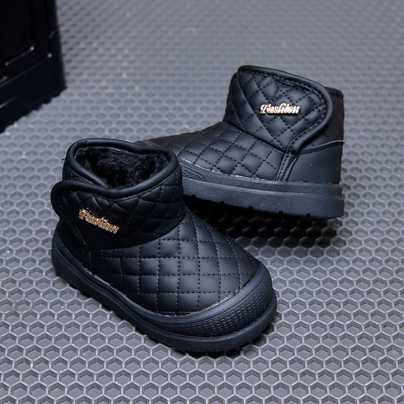 Botas de nieve para niños y niñas botas de algodón impermeables 2026 invierno nuevo terciero calentamiento suave antideslizante zapatos para niños