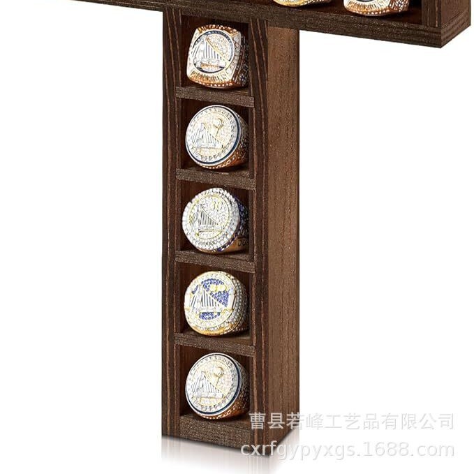 木製チャンピオンリング収納ラック十字形メダル記念コインコレクションラック無垢材メダルバッジディスプレイラック|undefined