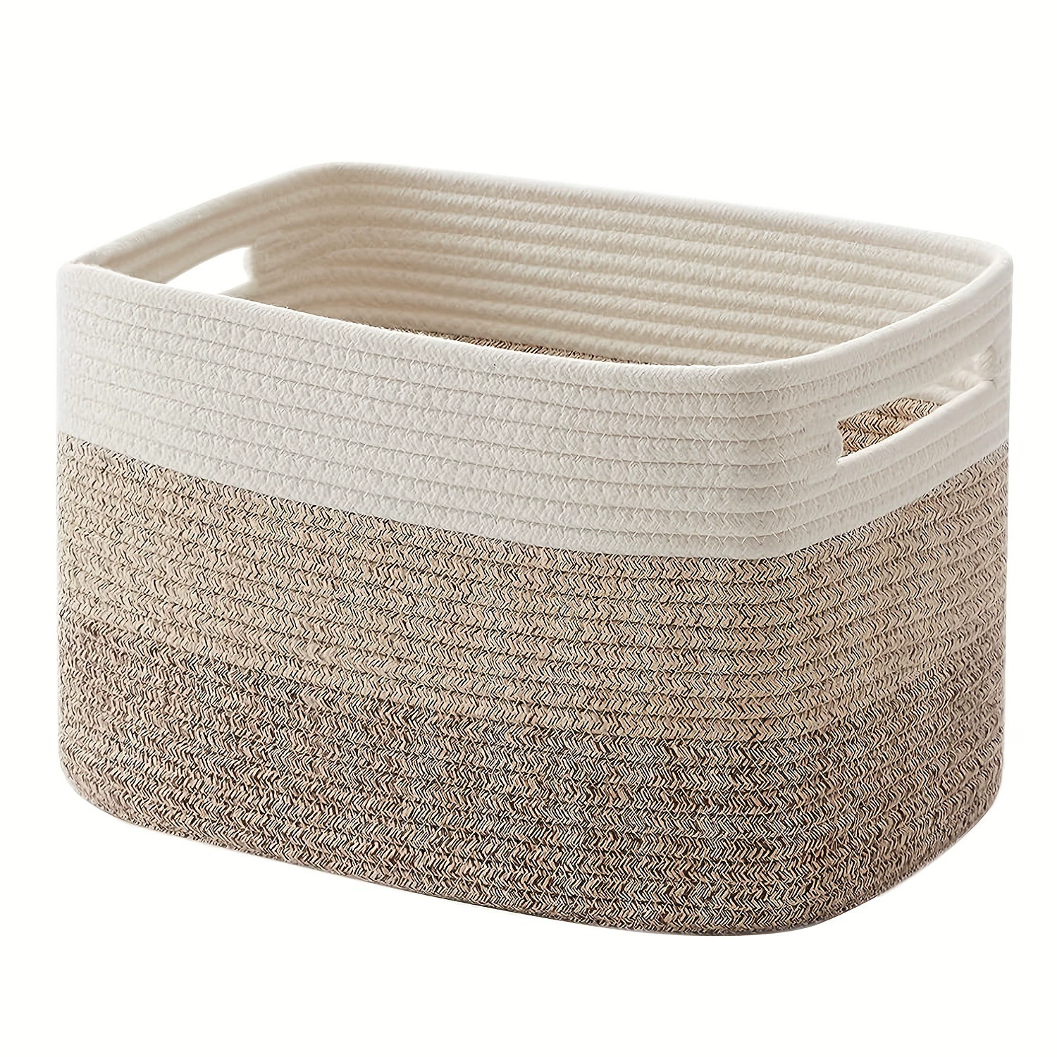 Rectangular storage system, woven square storage basket, laundry basket, toy