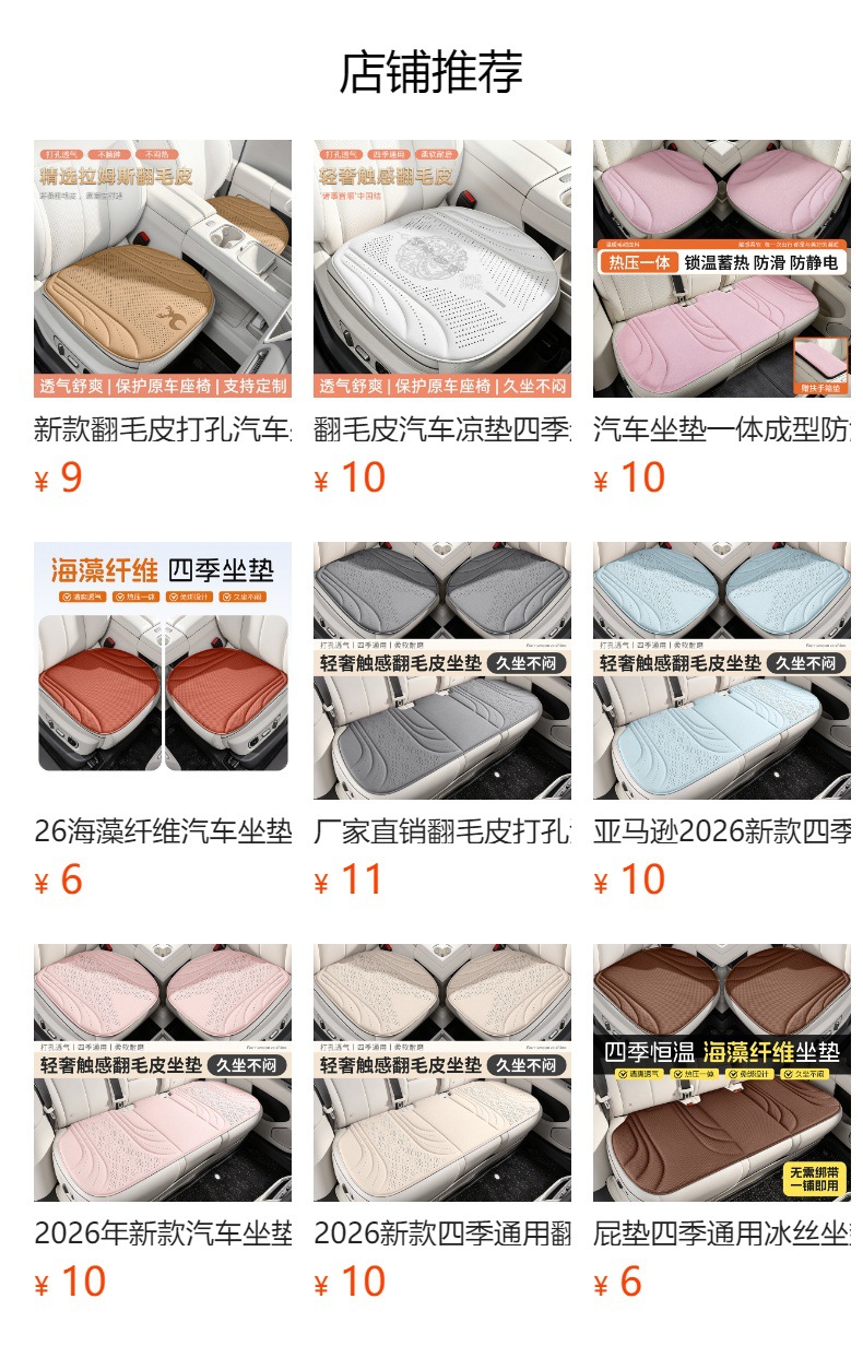 Amazon Independent Site Foreign Trade Car Seat Cushion New Single-Piece Car Mat Breathable Winter Limited Edition Comfortable Breathable Warm