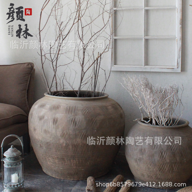 Cerámica de cerámica grasa vasija de cerámica gruesa vasija de barro vasija de cerámica retrógrada gran vasija de cerámica gran vasija de árboles