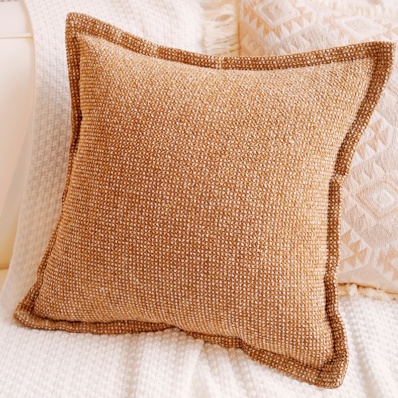 Sofá de estilo de crema de estilo nórdico lujoso cama ventana flotante sofá almohada cojín almohada image 11