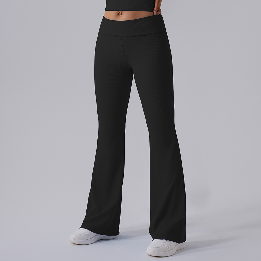Transfronterizo cintura alta yoga ajustado pantalon de boquilla pantalon de boquilla pantalon de mujer pantalon de entrenamiento casual para correr
