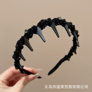韩系蓬松高颅顶发箍女2025新款波浪带齿洗脸防滑头箍发卡发饰头饰|undefined