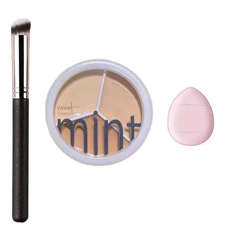 Three-color concealer + thumb puff +270 brush