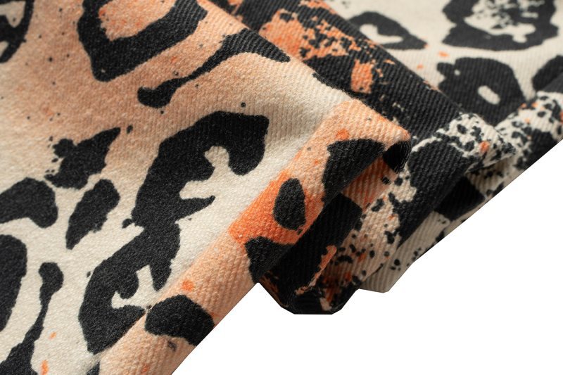 Herren Jeans Mit Leopardenmuster Weite Gerade Passform Locker_voghion.com
