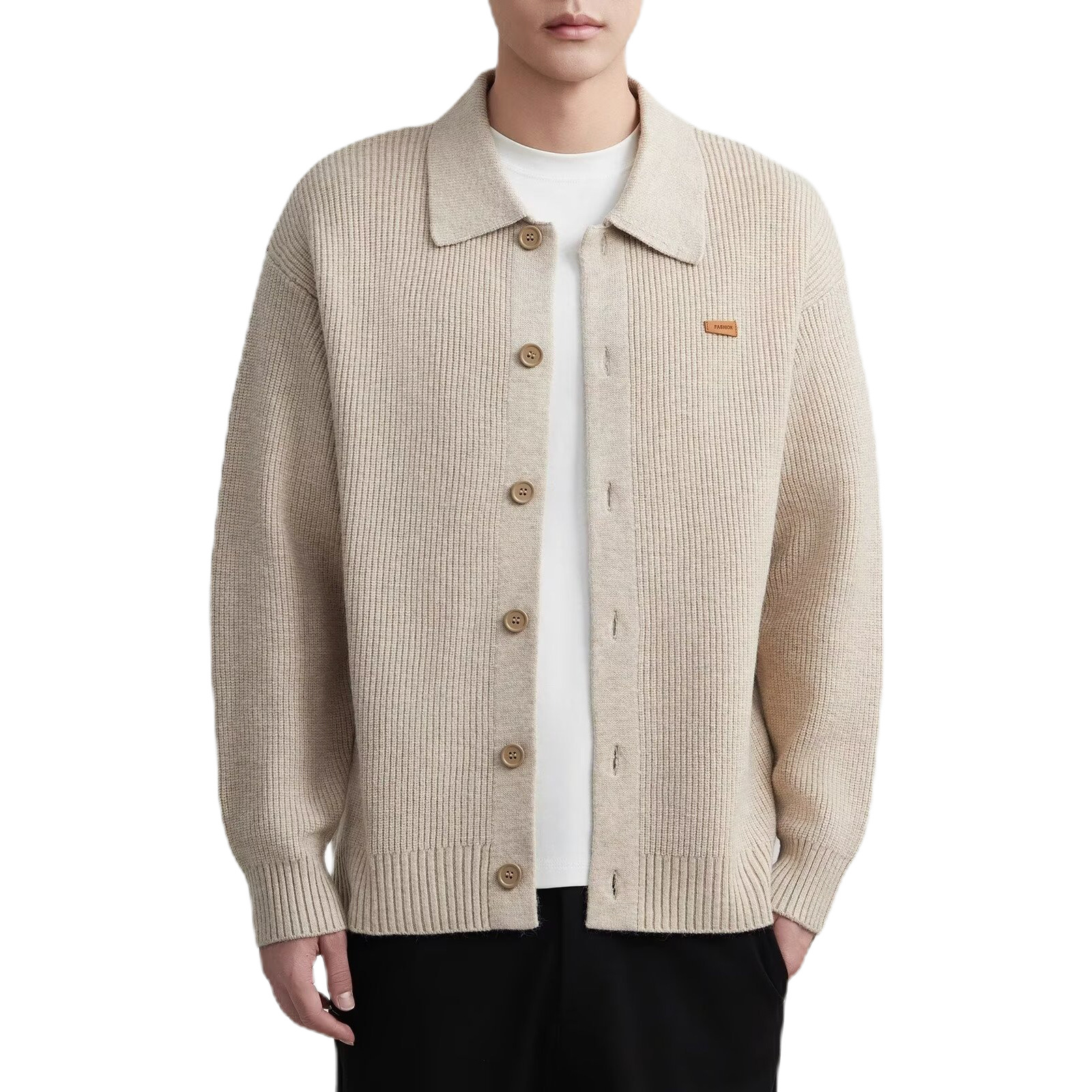 Explosiones transfronterizas de tamaño grande europeo polo camiseta de jersey suéter de punto cardigan hombre chaqueta fábrica de negocios al por mayor