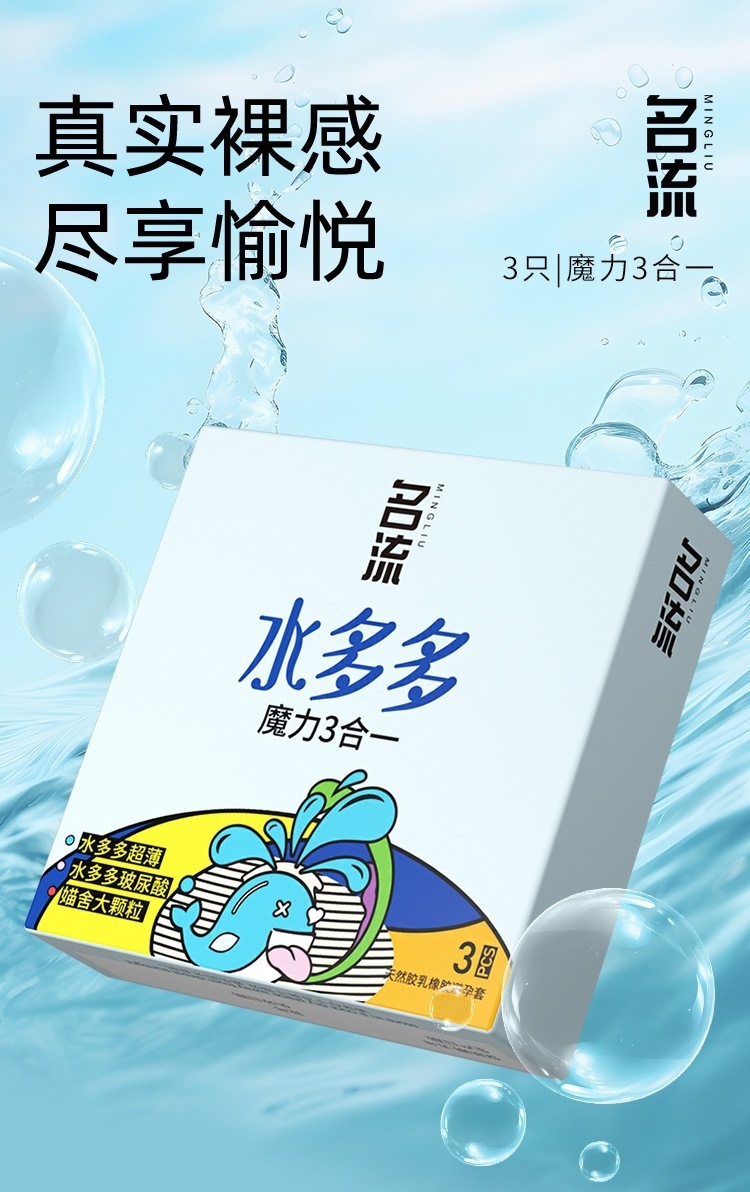 Celebrity Luiduo Magic 3-in-1 Condoms, 3-Pack, Ultra-Thin, Hyaluronic Acid, Medium — detail image 11
