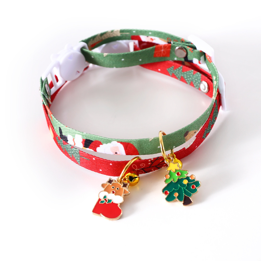 Comercio exterior mascotas colgantes de Navidad collar anti-asfixia perros gatos collar ajustable accesorios calcetines de alce