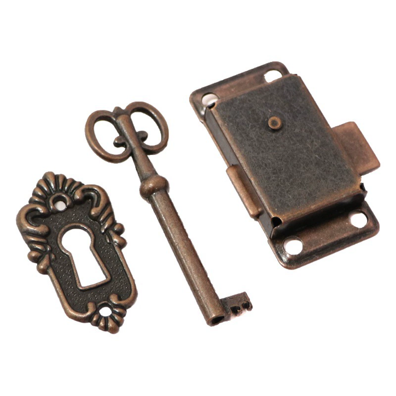 В наличии Поставка Ящик Шкатулка Античный Замок Косметическое Зеркало Деревянный Корпус Шкаф Классический Замок Простой Корпус Ящика Замок Из Сплава