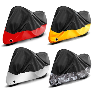 Motorcycle Cover 190T Thickened Battery Car Cross-border Rainproof, Dust-proof and Sun-proof Silver Coated Clothes Black and Silver Motorcycle Clothes