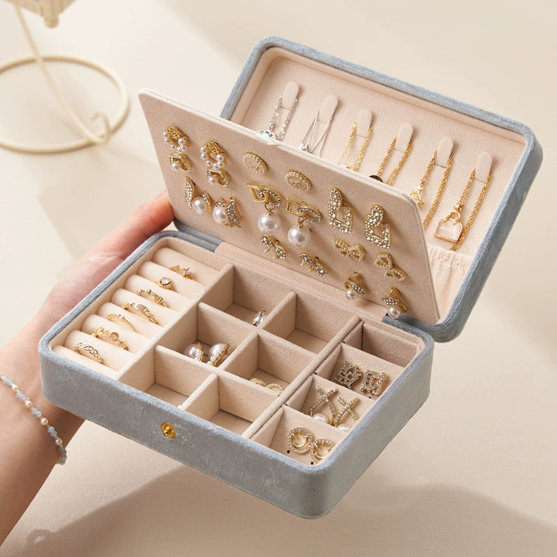 Изысканная коробка для хранения ювелирных изделий фланелевая ткань ювелирное ожерелье кольцо серьги серьги кольцо многофункциональная коробка для подарков