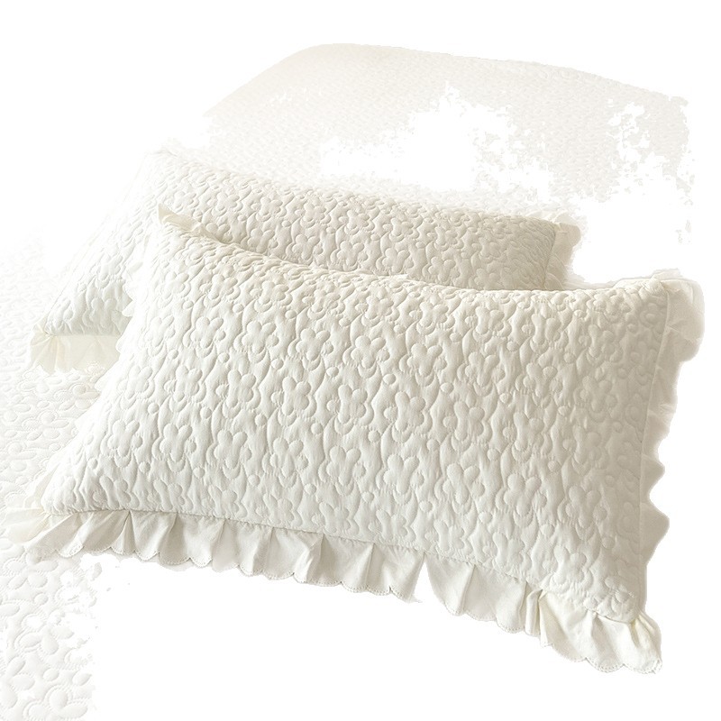Lace Bedding Set With Bowknot Detail Soft Washed Cotton Bed Linen_voghion.com