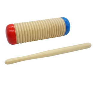 Orff Kidsren's Percussion Instrument Red and Blue Sand Tube Scraping Sand Tube Wooden Sand Tube Sand Tube Column Wooden Frog Ringing Tube Scraping Arc