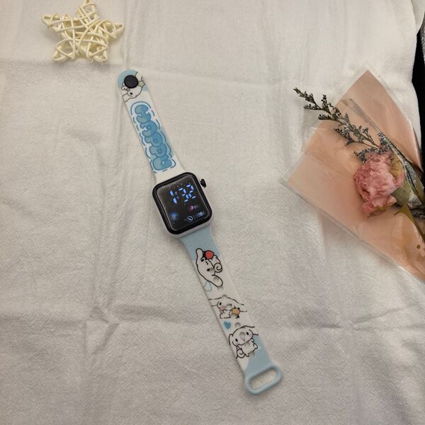 Cartoon fashionable square children's electronic watch