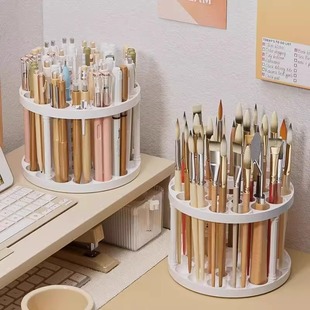 Multi-functional storage rack art raw pen holder oil brush porous storage pen holder painting tool desktop makeup brush