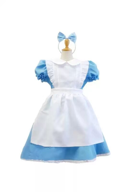 シンデレラメイド服コスプレ水メイド服ワンダーランドアリス超萌青cos衣装アニメ衣装|undefined