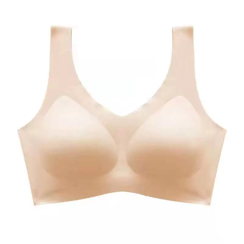 Thin Wireless Bra Top, Supportive Women's Seamless V-back, Lightweight Cooling