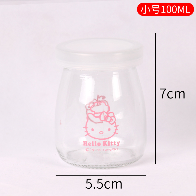 Vaso para pudín con tapa, botella de vidrio para pudín, tarro de miel, gelatina, vaso para mousse de leche de doble capa, vaso para yogur, patrones creativos al por mayor