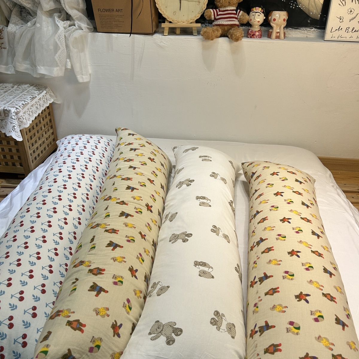 Long Pillow for Sleeping, Special Kidsren's Cartoon Ins Long Pillow Case, Pillow Cotton, Anti-Collision, Extra Long