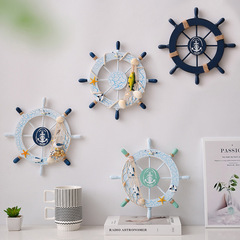 28 cm Mediterranean decorative ornaments cracked foreign trade wooden rudder wall hanging mini small helmsman