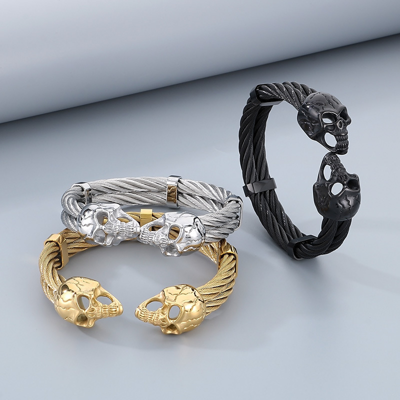 Стальная проволка, браслет из нержавеющей стали, Amazon, оптовые продажи, европейский стиль, в стиле панк, мужской стиль