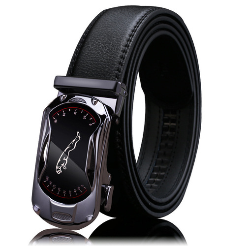 Automatic buckle two-layer cowhide men's belt, casual and fashionable leather belts, business men's belt wholesale