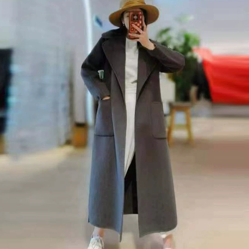 Осеннее и зимнее длинное кашемировое пальто для женского свободного отдыха