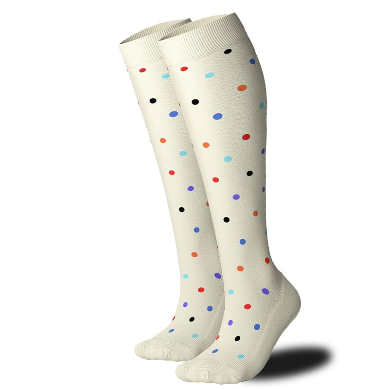 Bamboo fiber compression socks for sports, fitness, color-blocked, breathable, compression running