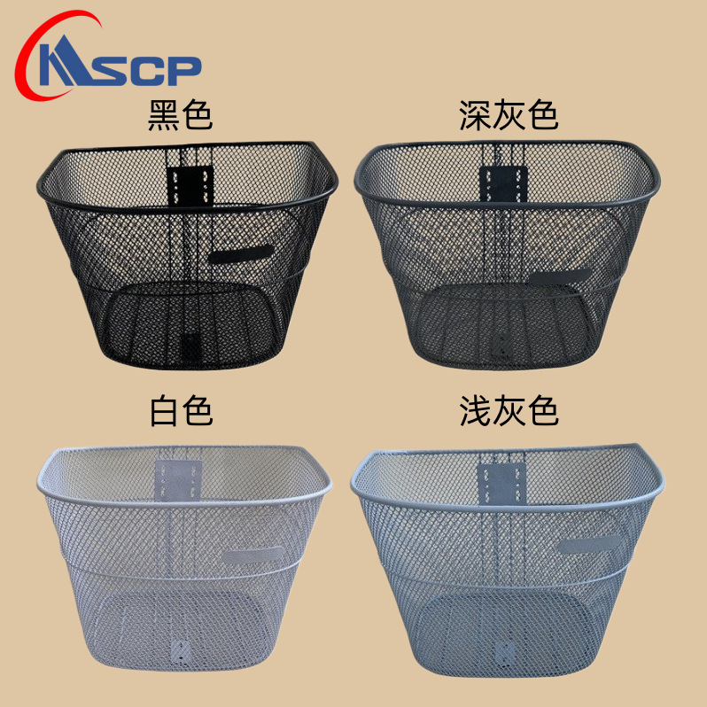 Wholesale bicycle iron basket bicycle iron net basket front basket iron net basket bicycle front basket riding accessories