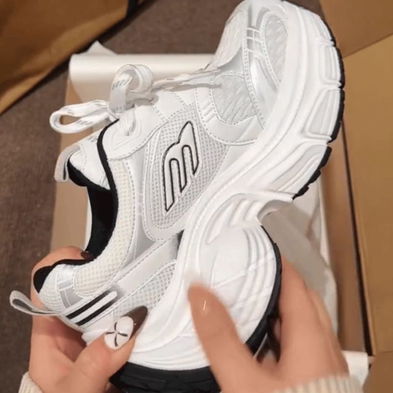 Zhao Lusi's Same Style Dad Shoes for Women 2026 New Thick-Soled Couple's Versatile Height-Increasing Casual Sneakers Ins